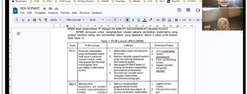 Peninjauan Visi bersama Prof. Joe Repka